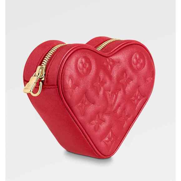 Louis Vuitton Heart On Chain Red Monogram Sac Coeur Love Shoulder Crossbody Bag - Picture 5 of 12